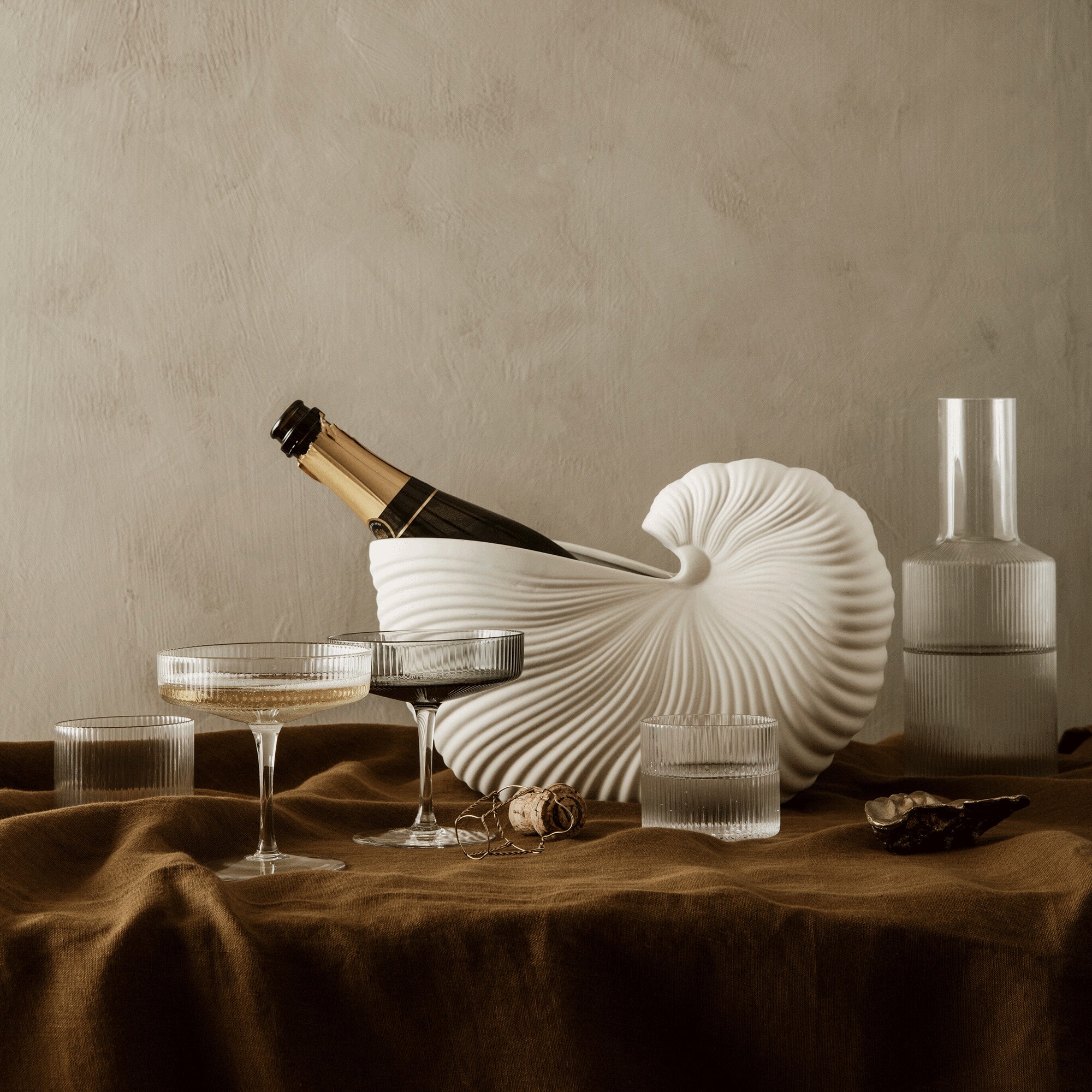 Ripple Glass Low Set of 4