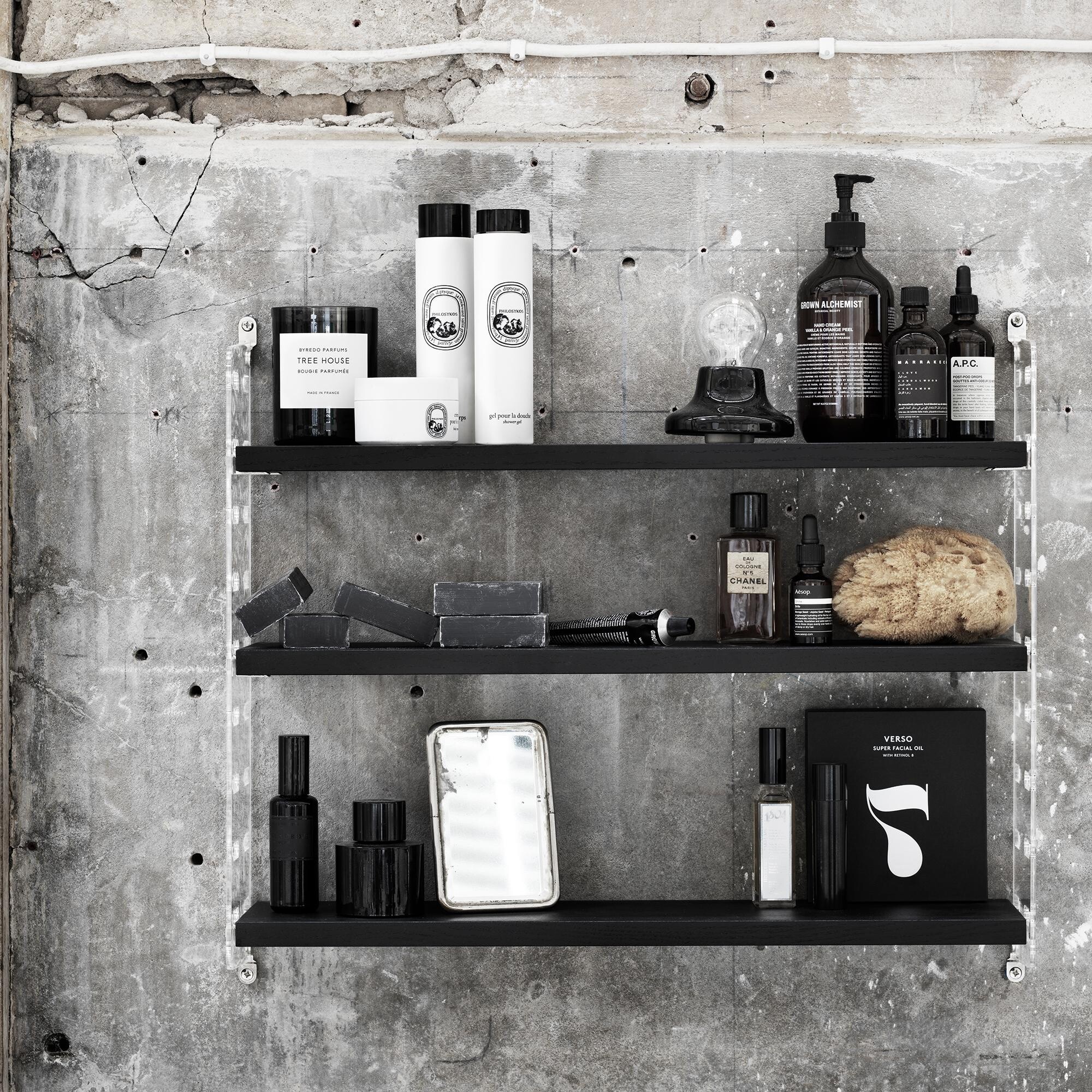 String System Wall Ladder Acrylic Glass 75x30cm