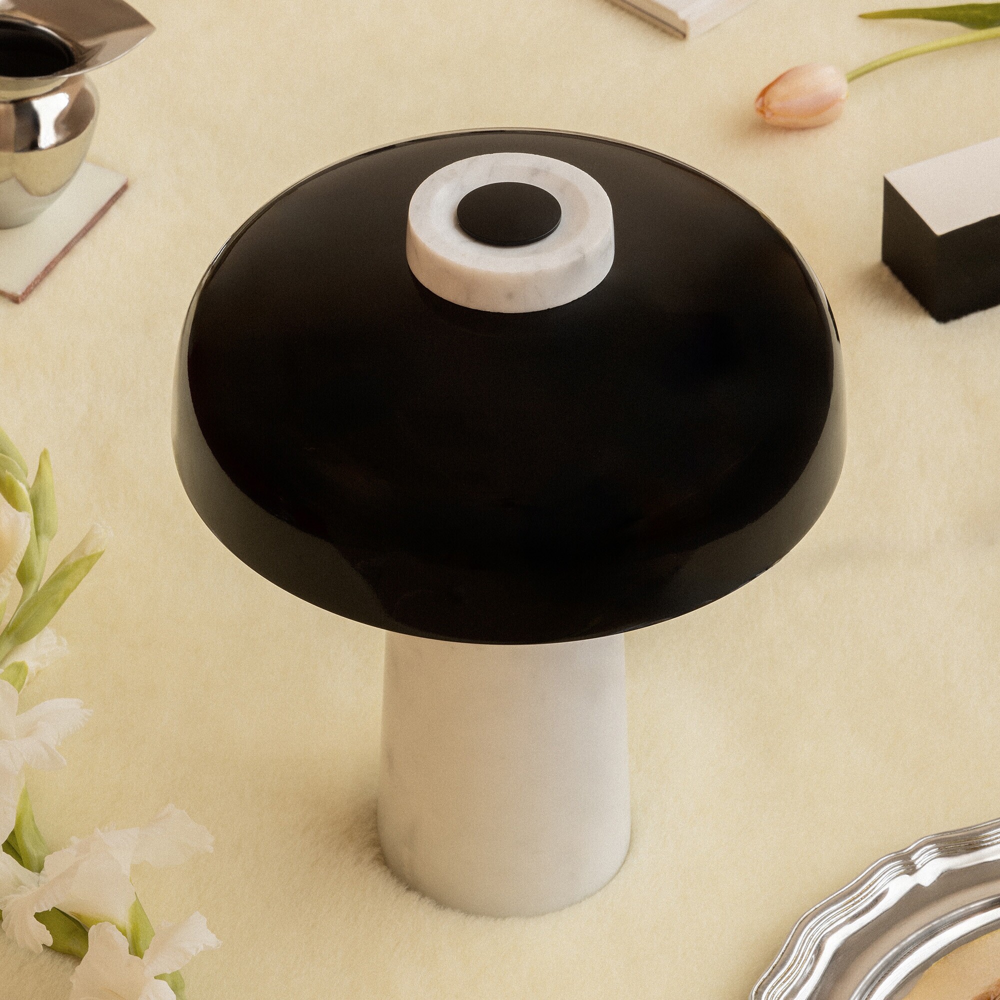 Reverse LED Table Lamp Marble