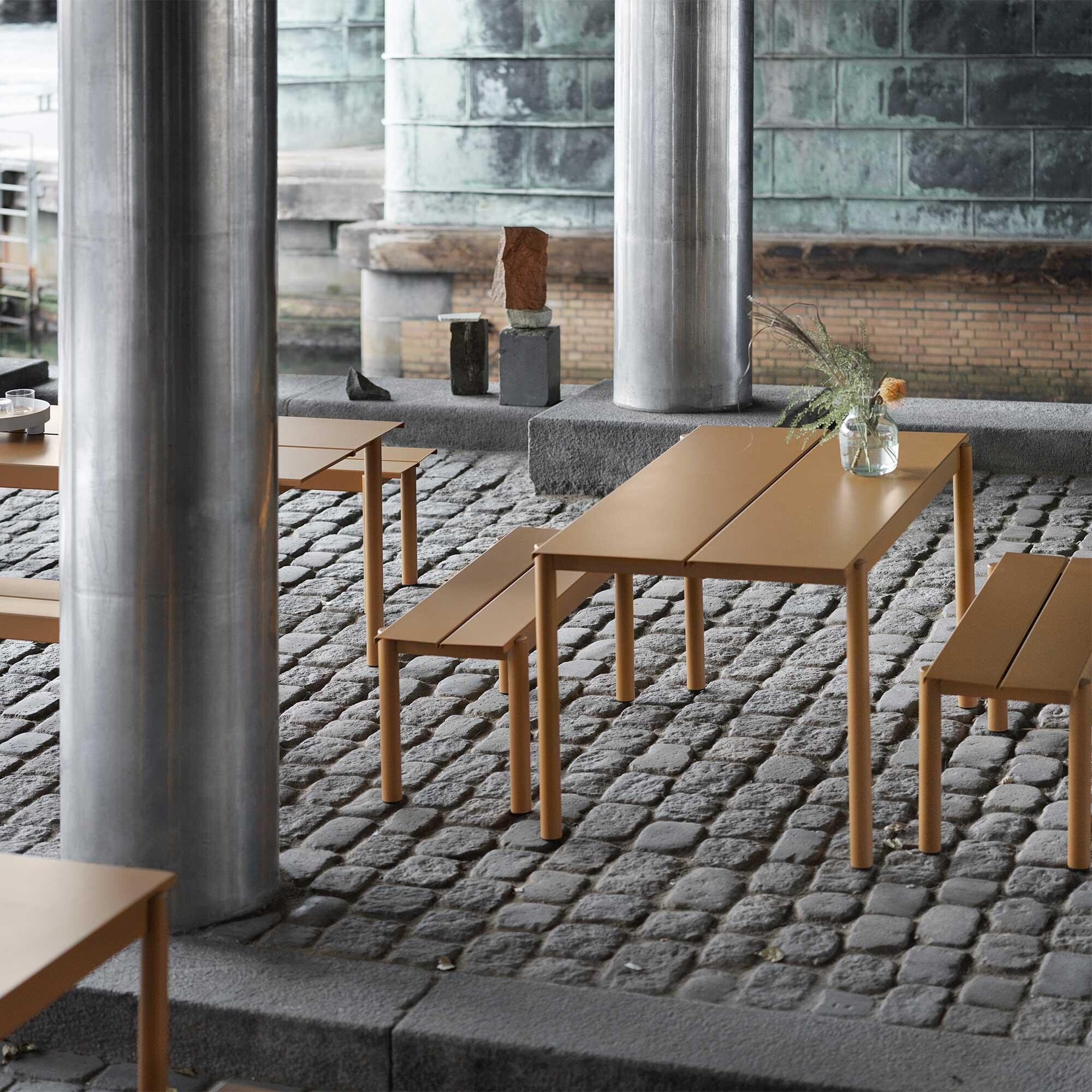 Linear Steel Outdoor Bench 110cm