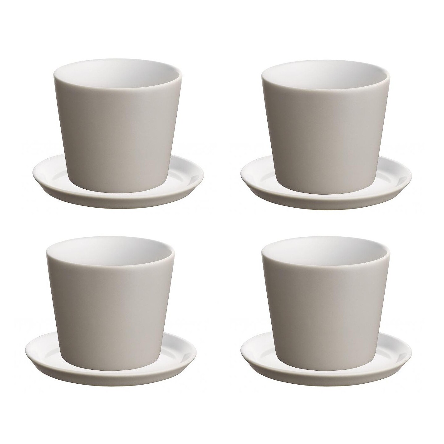 Tonale Set Mocha Mug with Saucer Set of 4