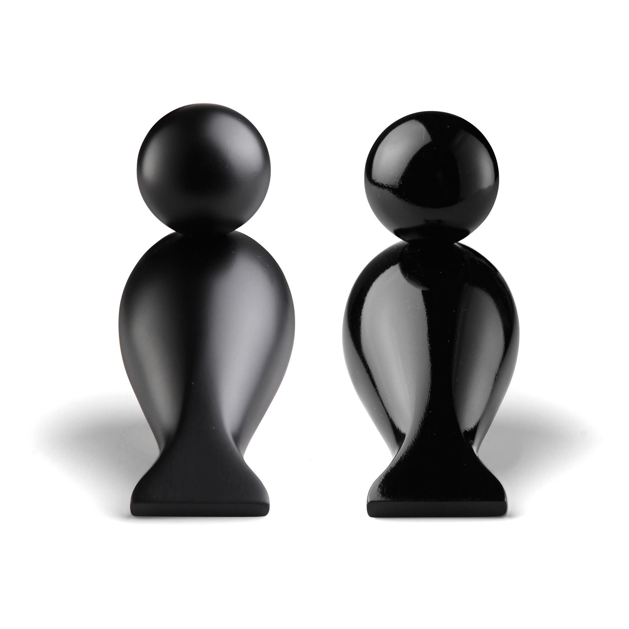 Wooden Figurines Lovebirds Black