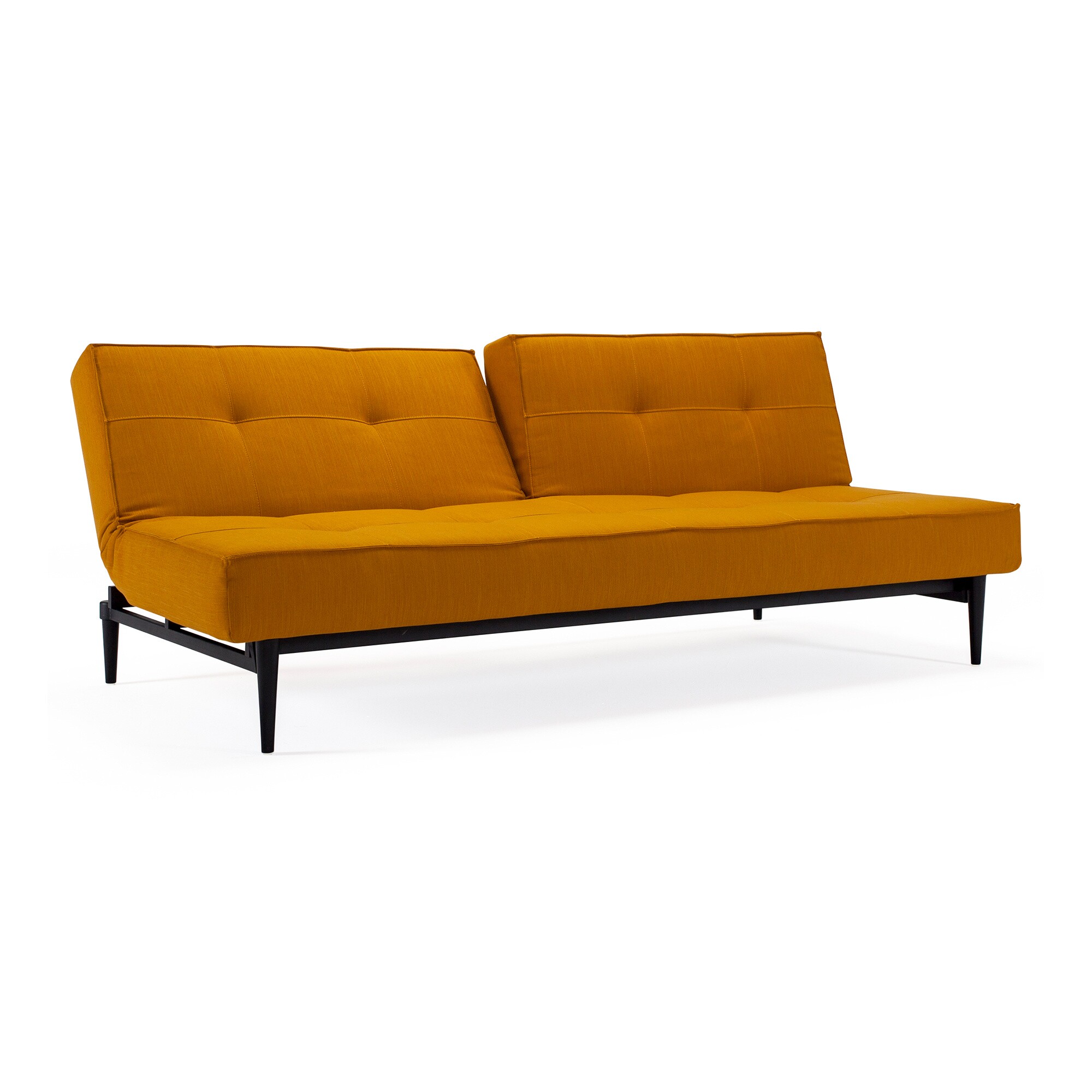 Splitback Styletto Sofa Bed Black Wood 210x91cm