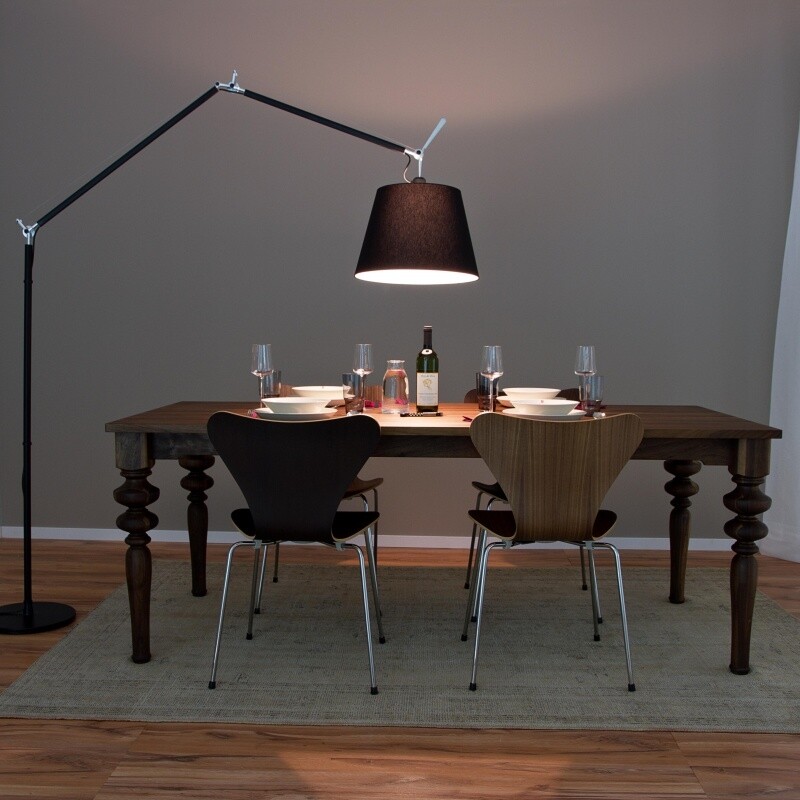 Tolomeo Mega Floor Lamp Black With Dimmer