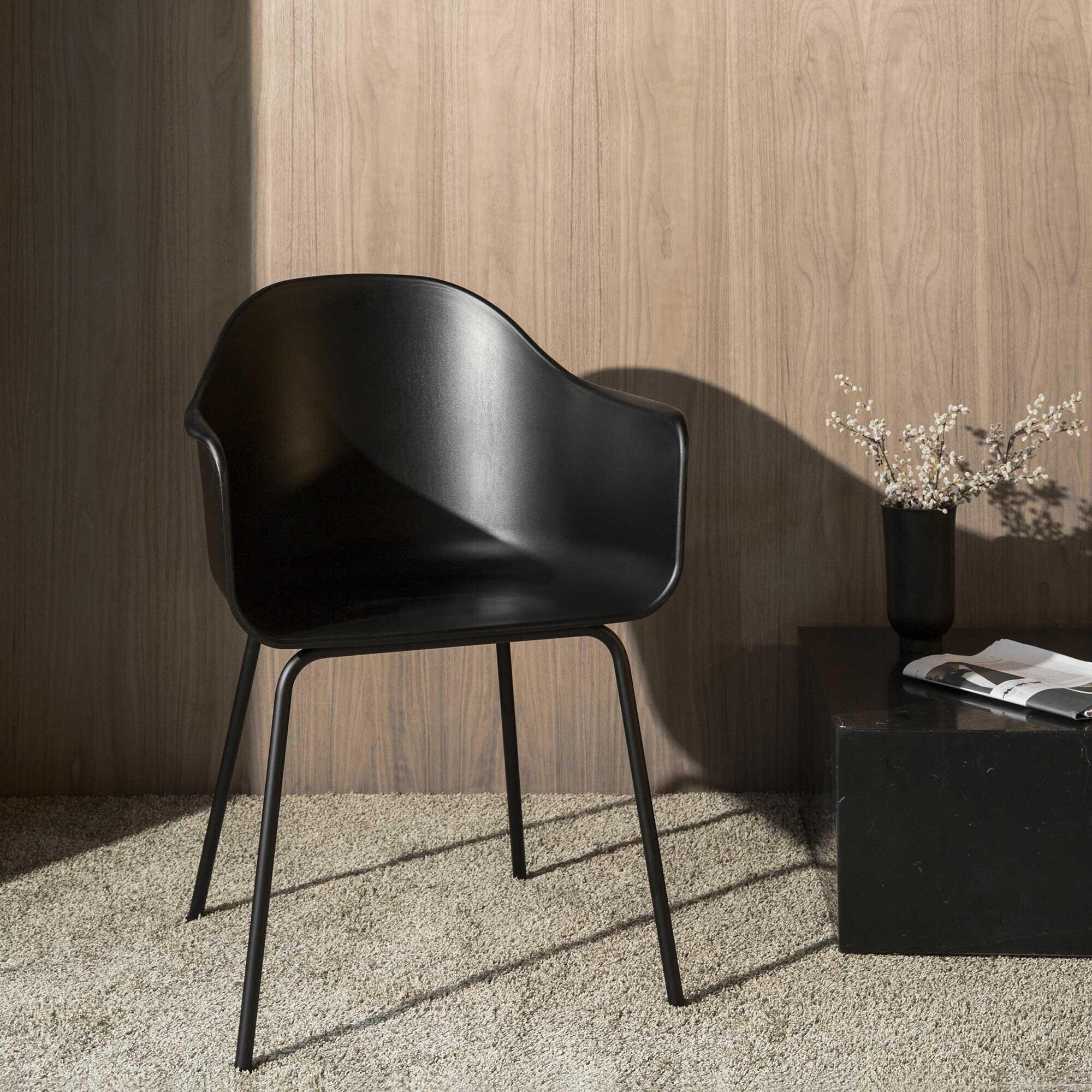 Promotion Set Harbour Armchair With Black Steel Base + Fur