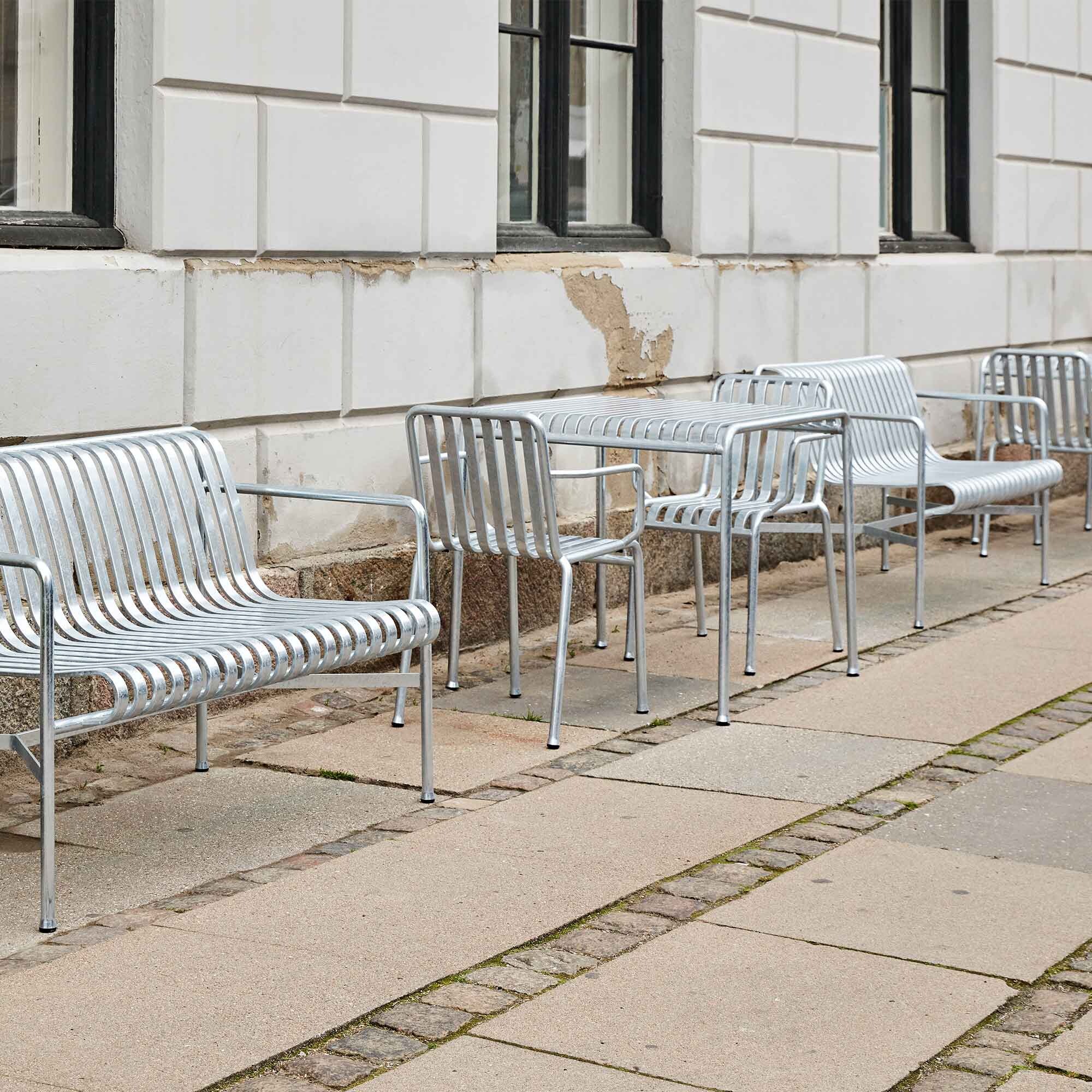 Palissade Garden Table Hot Galvanised 82.5x90cm