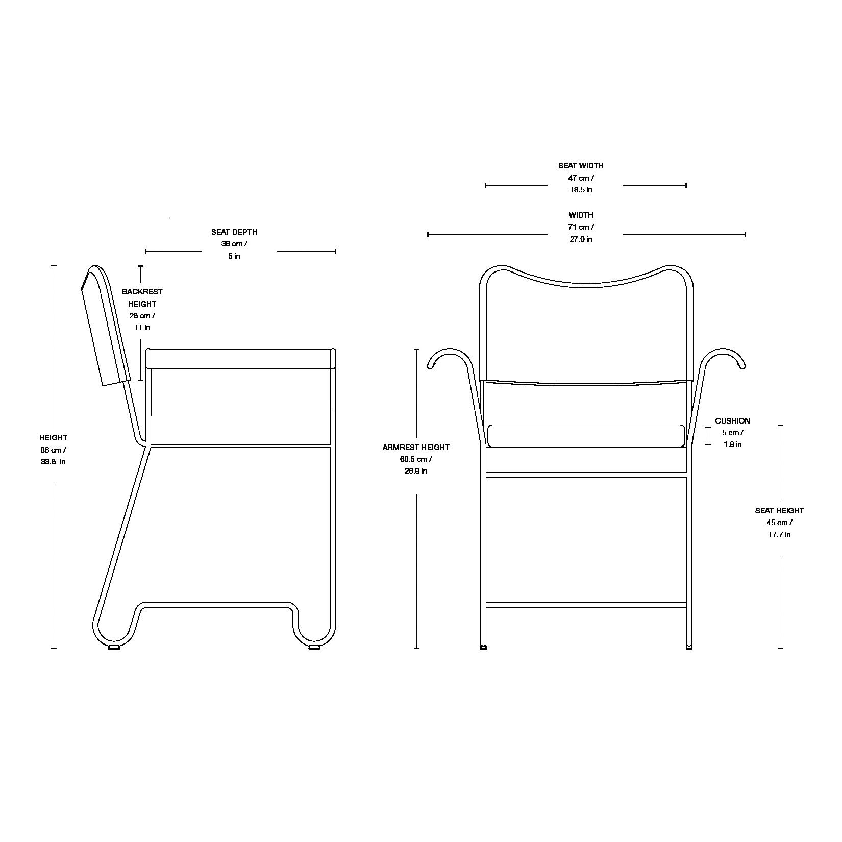 Tropique Outdoor Dining Chair Frame Black