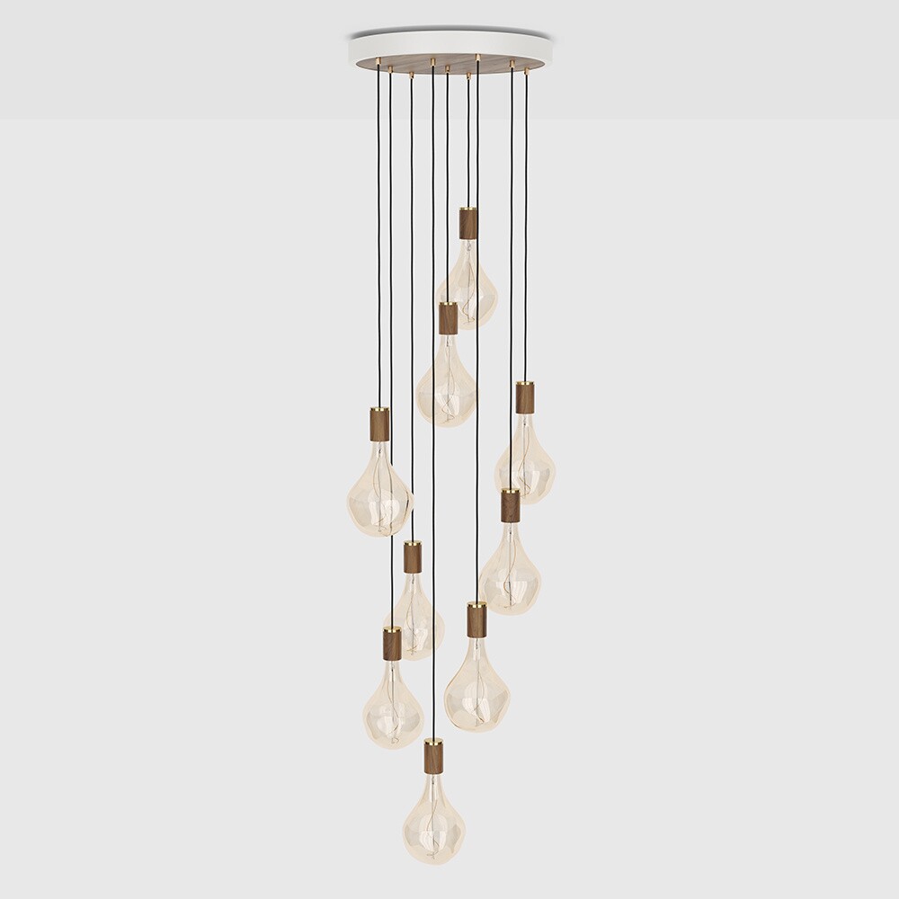 Walnut Nine Pendant with Voronoi II Suspension Lamp