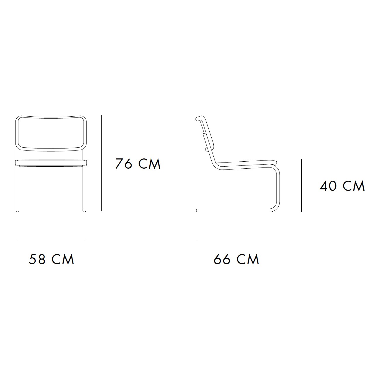 S 32 VL Cantilever Lounge Chair Black Frame