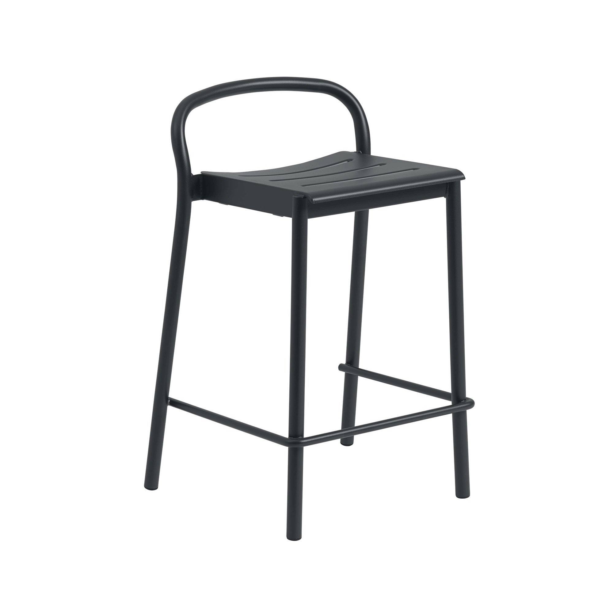 Linear Steel Outdoor Bar Stool H 65cm