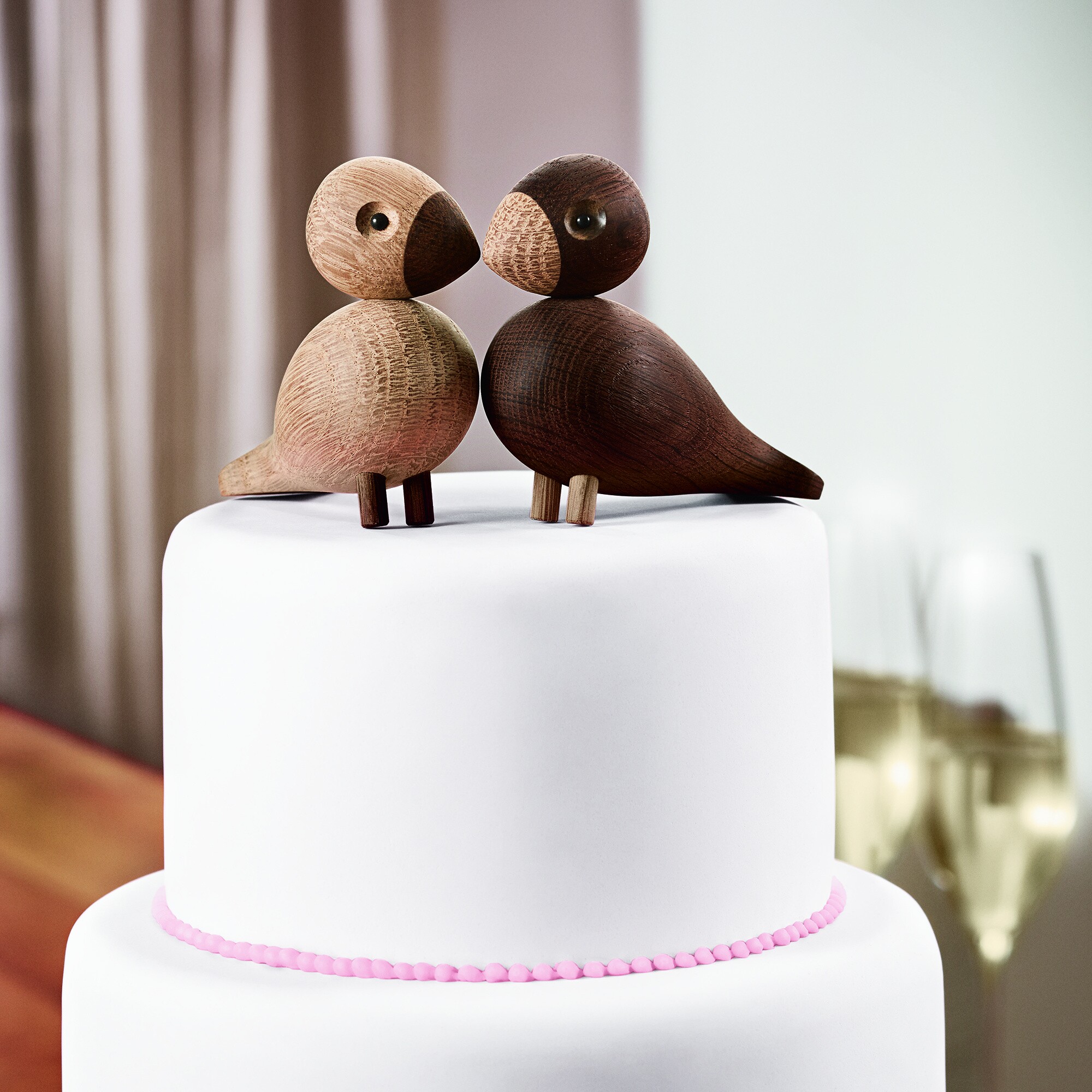 Wooden Figurines Lovebirds