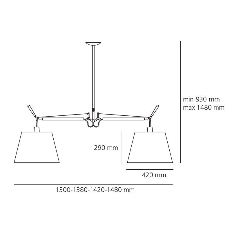 Tolomeo Sospensione Satin Ceiling Lamp