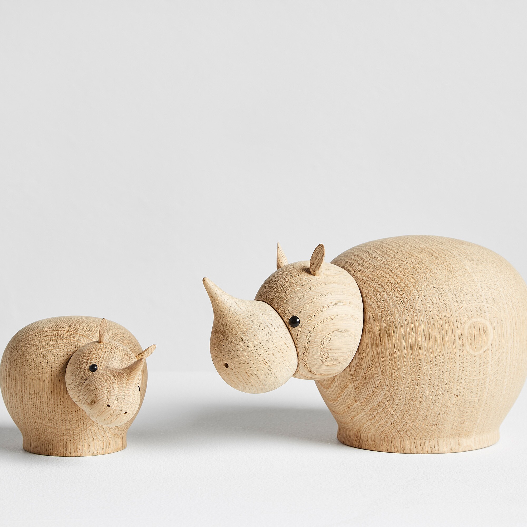 Rina Rhinoceros Wood Figure