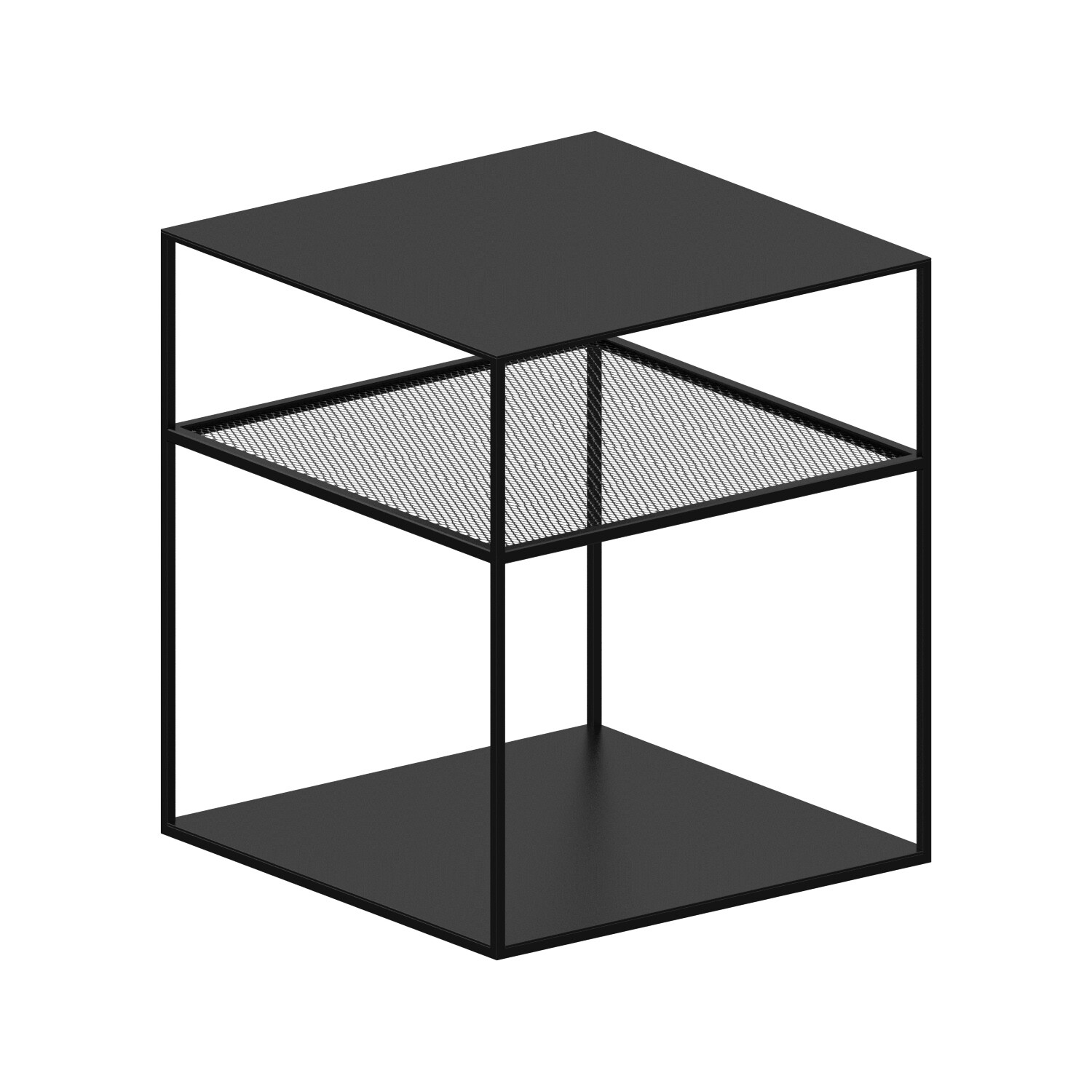 Slim Irony Triplet Side Table 40x40cm with Metal Mesh
