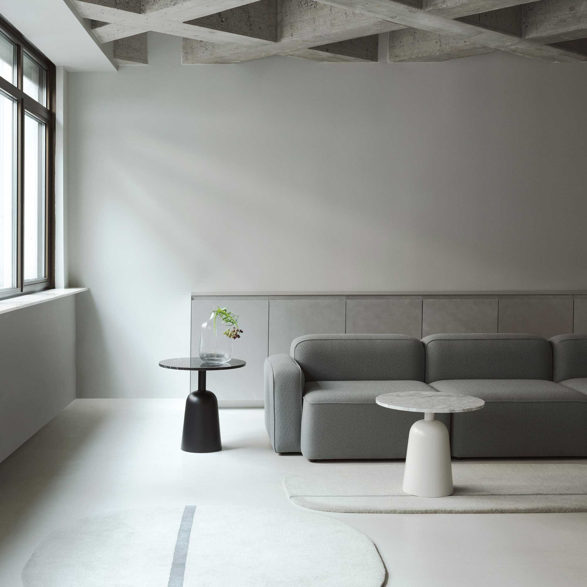 Turn Side Table Marble Adjustable in Height