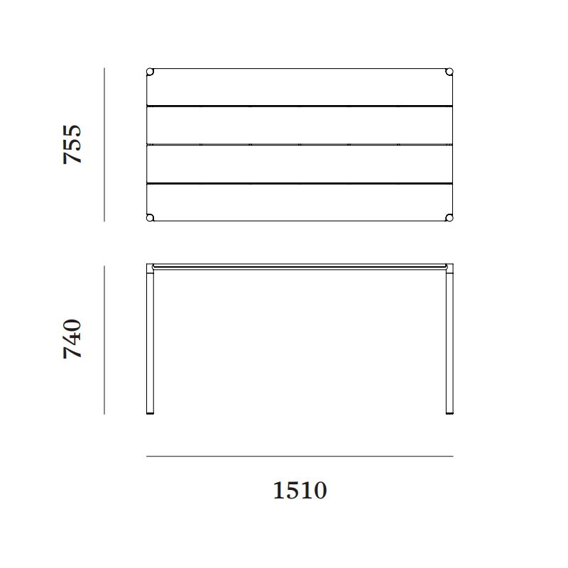 Sine Outdoor Dining Table 151x75.5cm