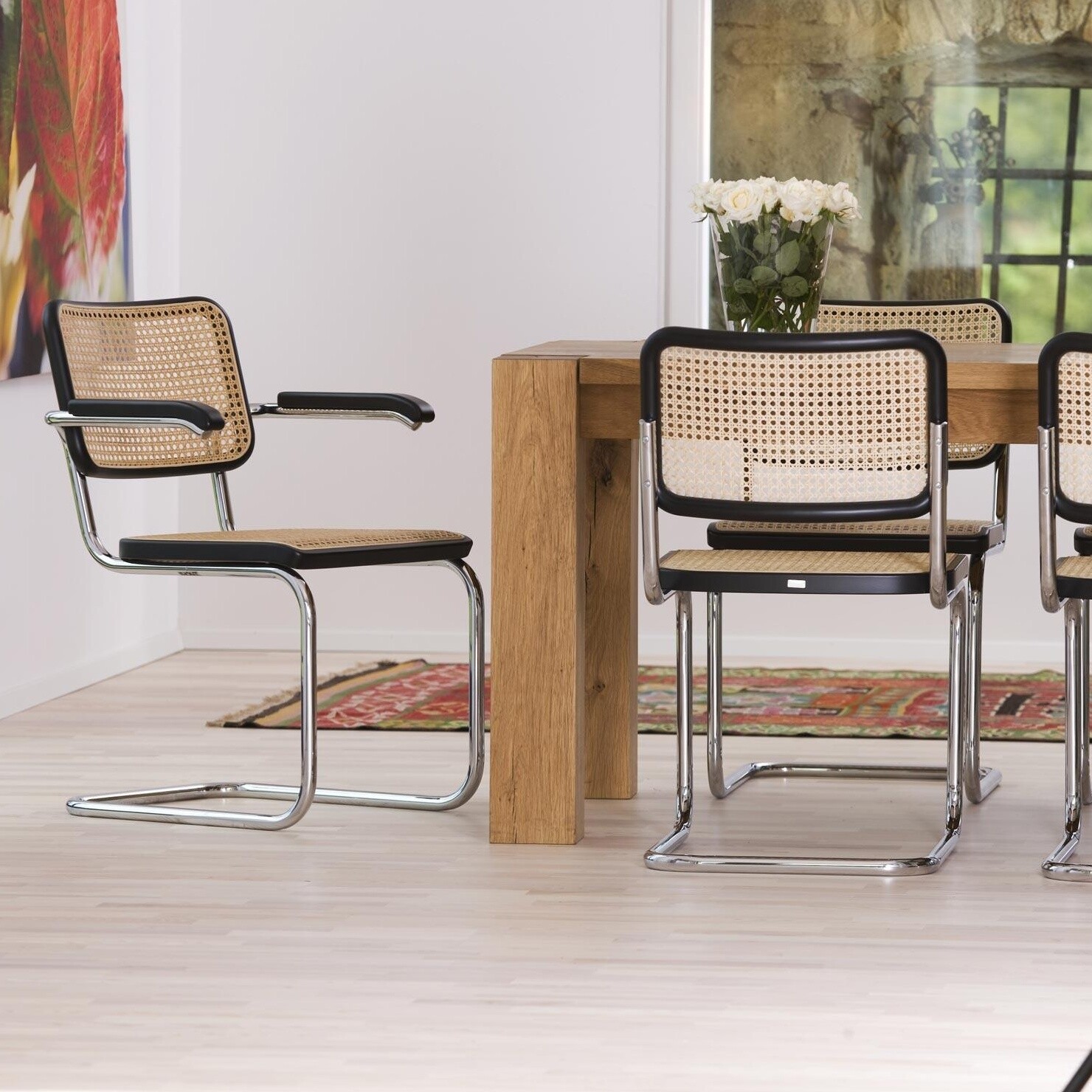 S 64 V Cantilever Armchair with Wickerwork