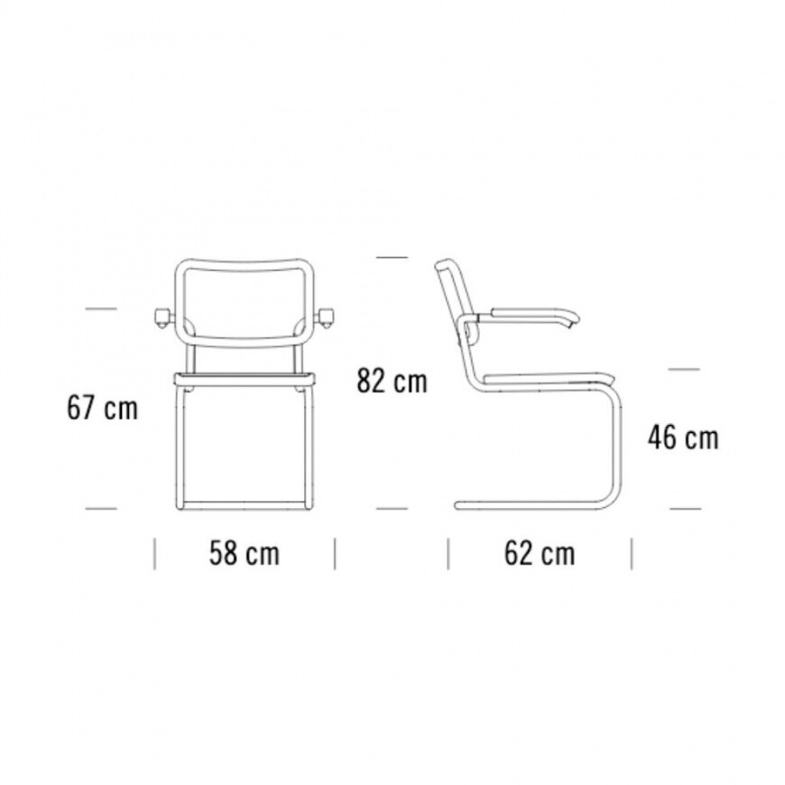 S 64 N Cantilever Armchair Beech