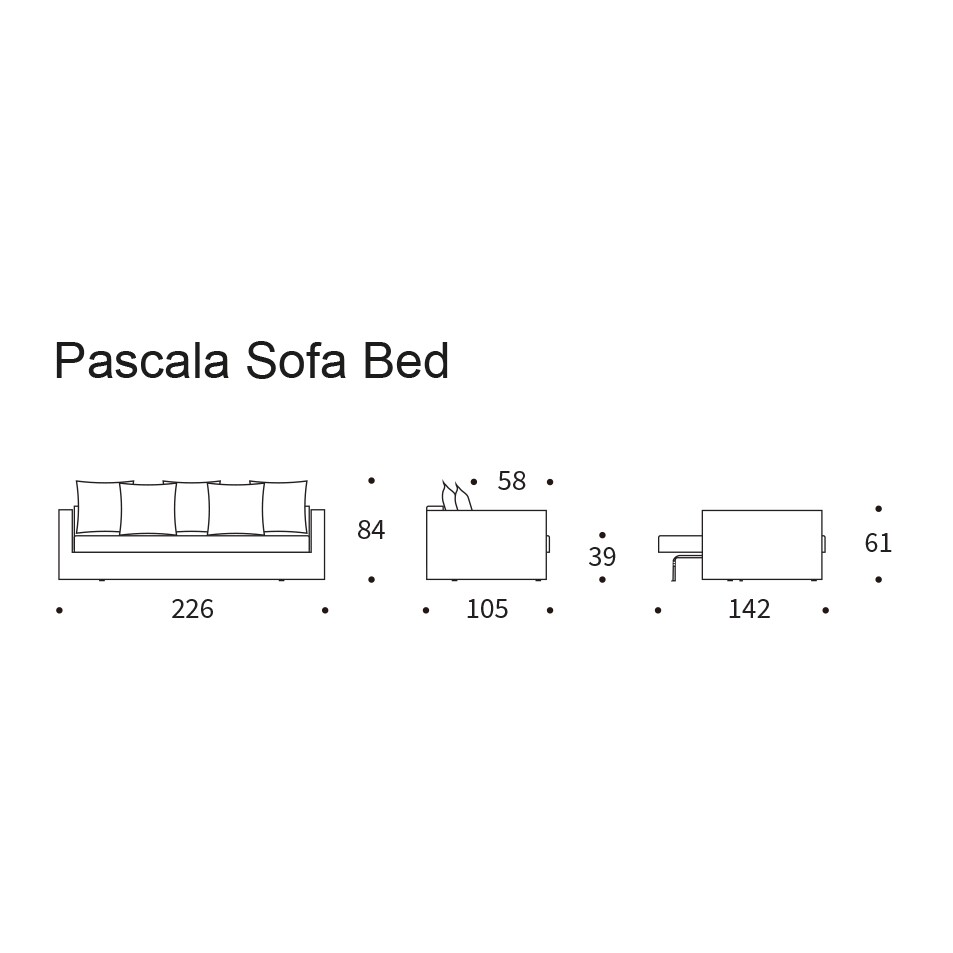Pyxis D.E.L Sofa Bed 232x114cm