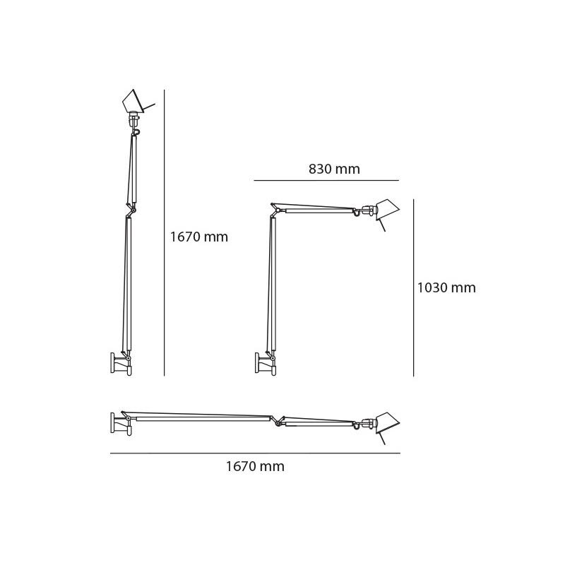 Tolomeo LED Braccio Parete Wall Lamp