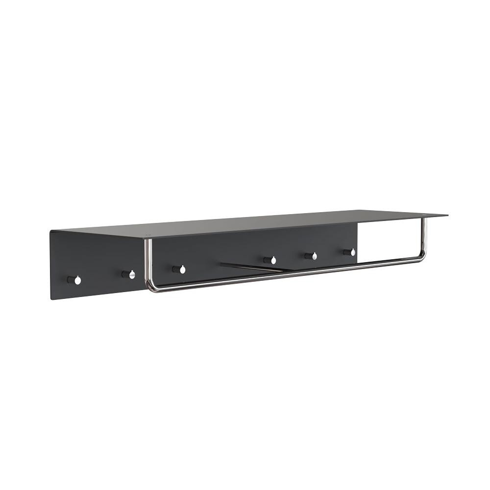 Unu Wall Coat Rack With 6 Hooks & Bar