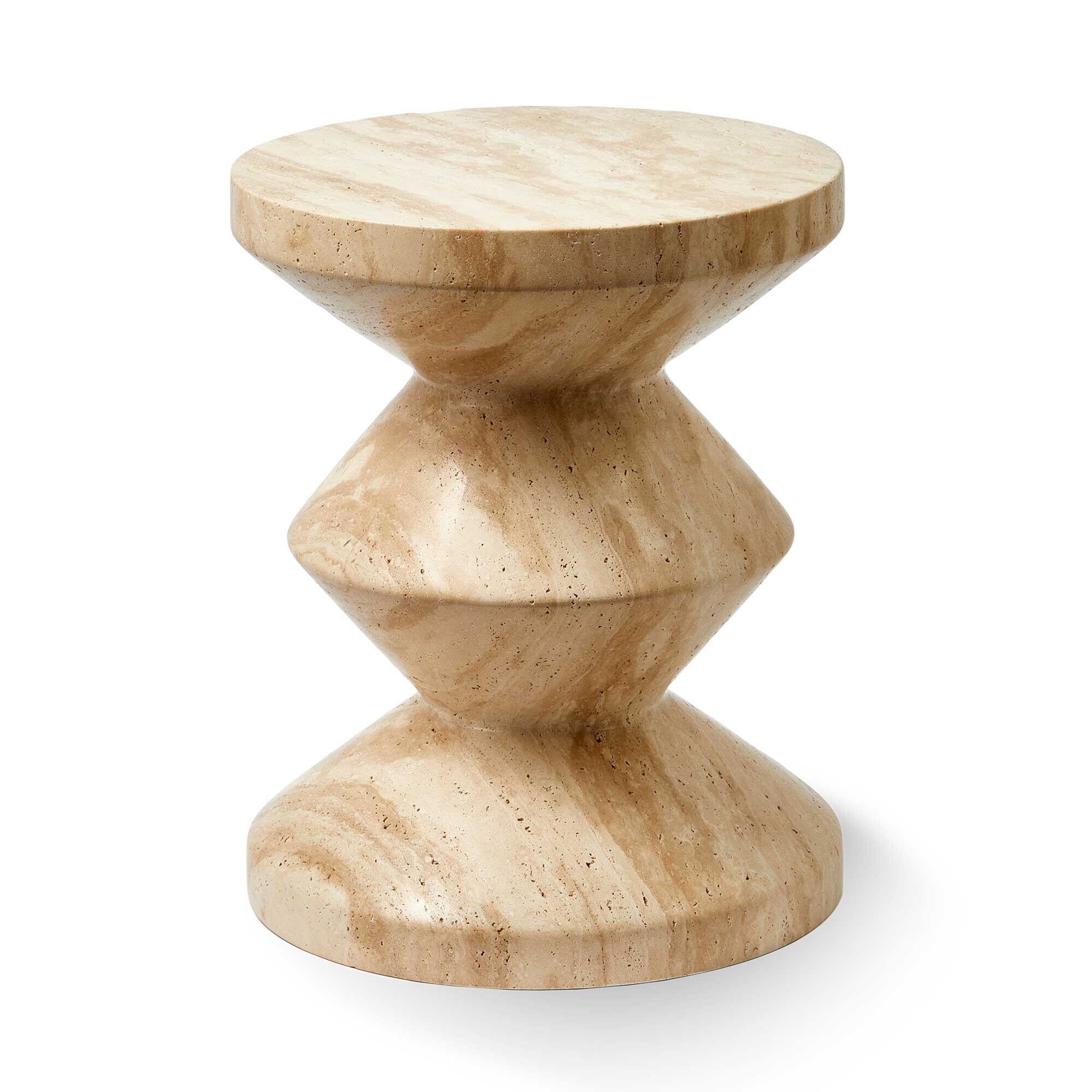 Zig Zag Stool Travertine
