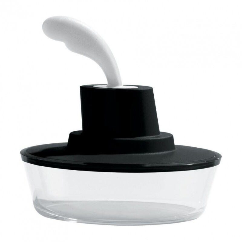 Ship Shape Butter Dish with Palette-Knife