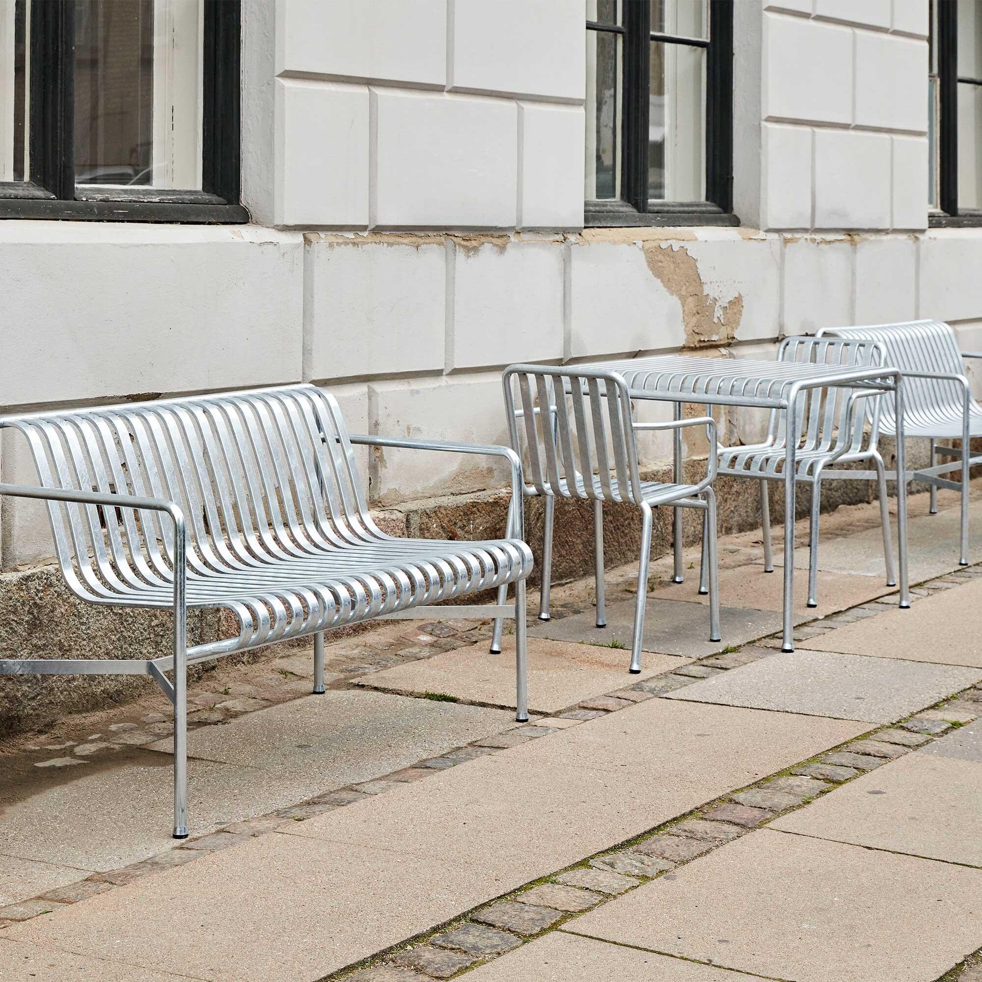 Palissade Garden Armchair Hot Galvanised Set of 4