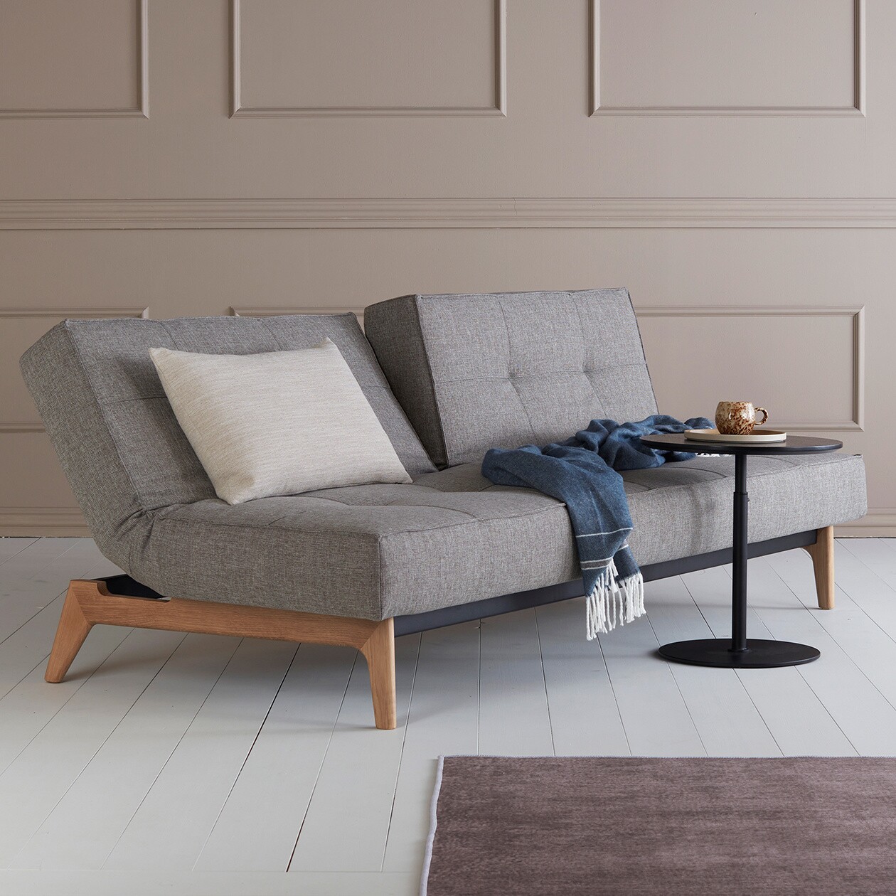 Splitback Sofa Bed Oak 210x96cm