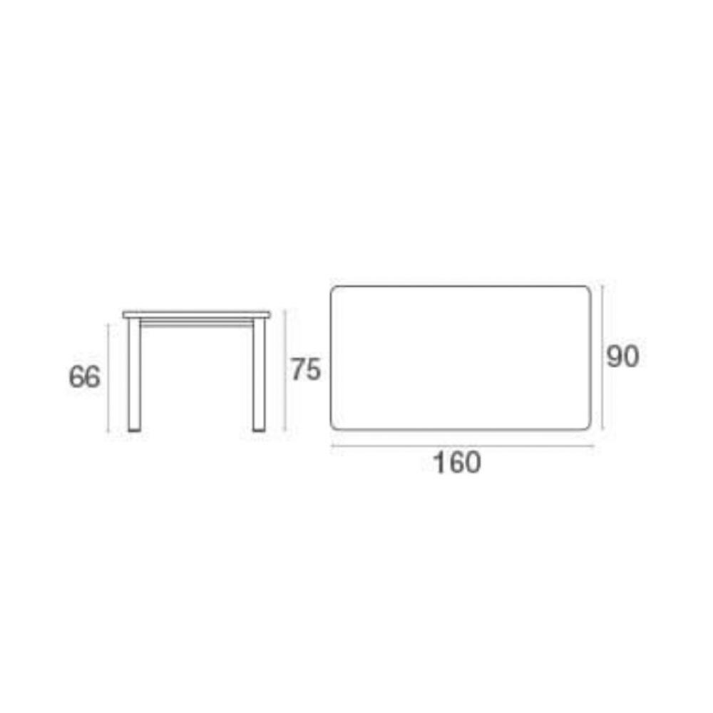 Star Garden Table Rectangular 160x90cm