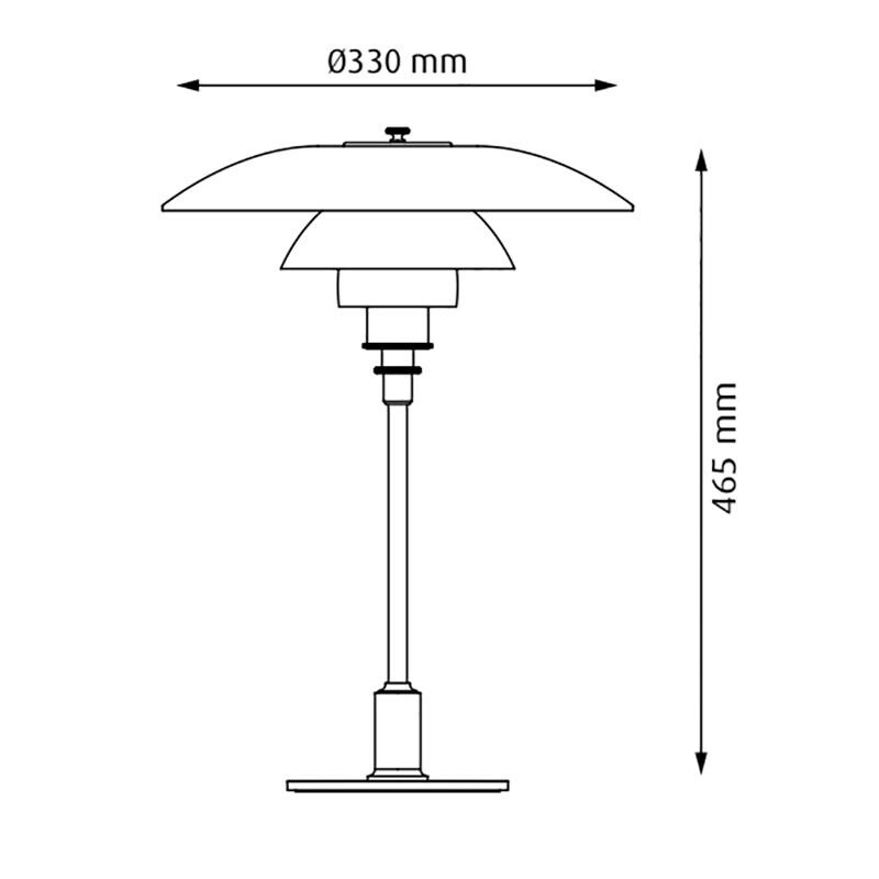 PH 3 1/2 - 2 1/2 Glass Table Lamp