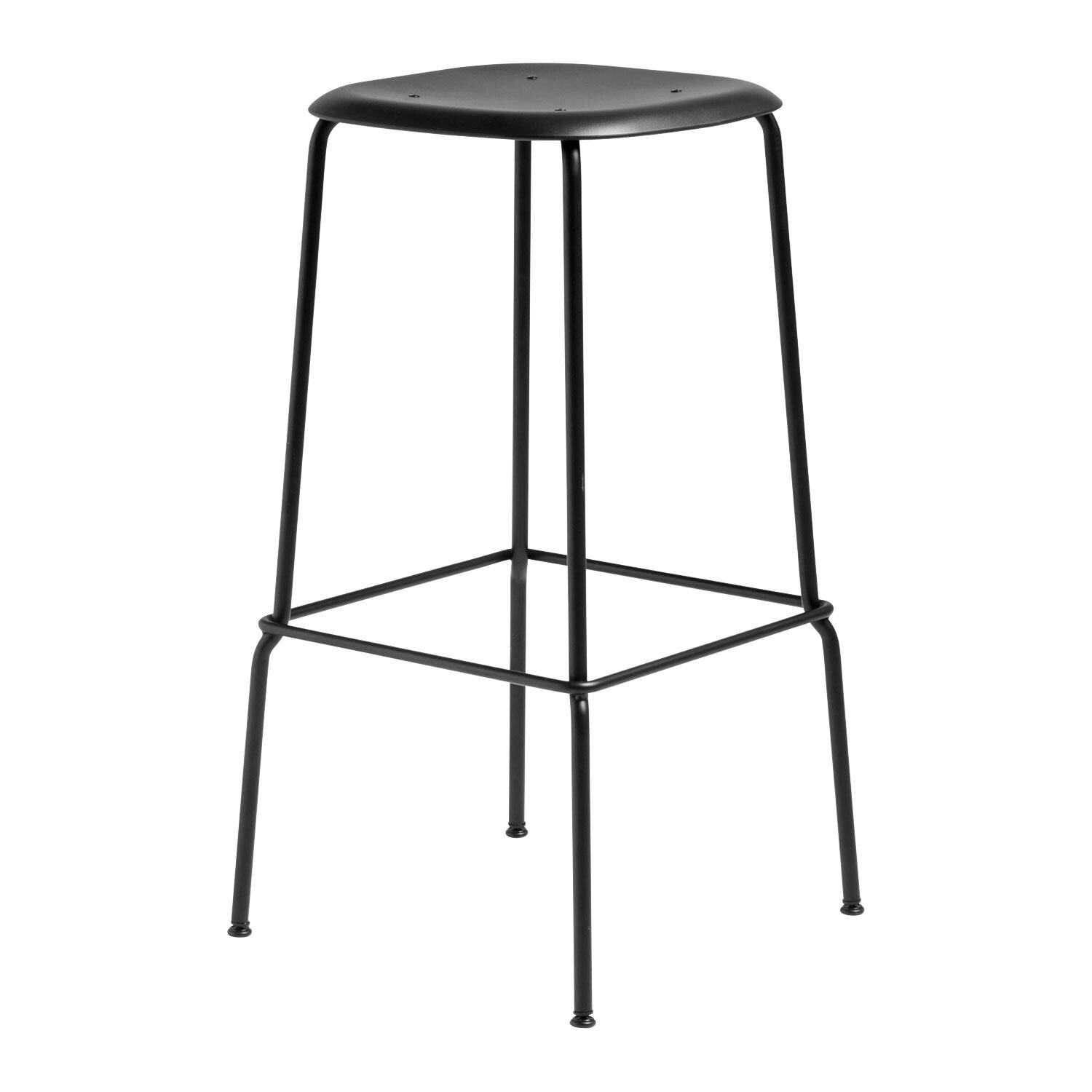 Soft Edge 85 Bar Stool High Black Steel Base