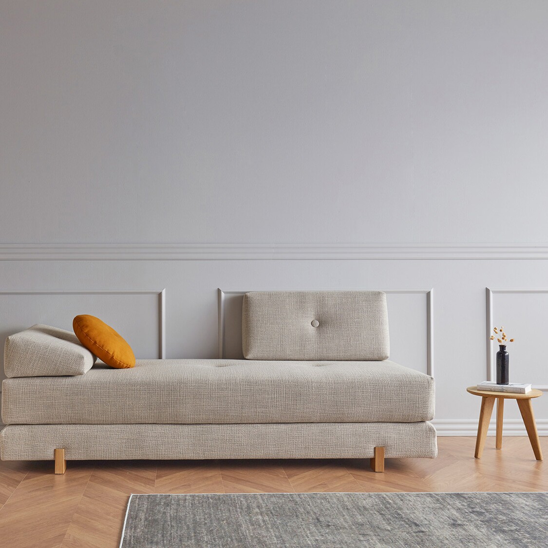 Sigmund Sofa Bed Oak 200x84cm