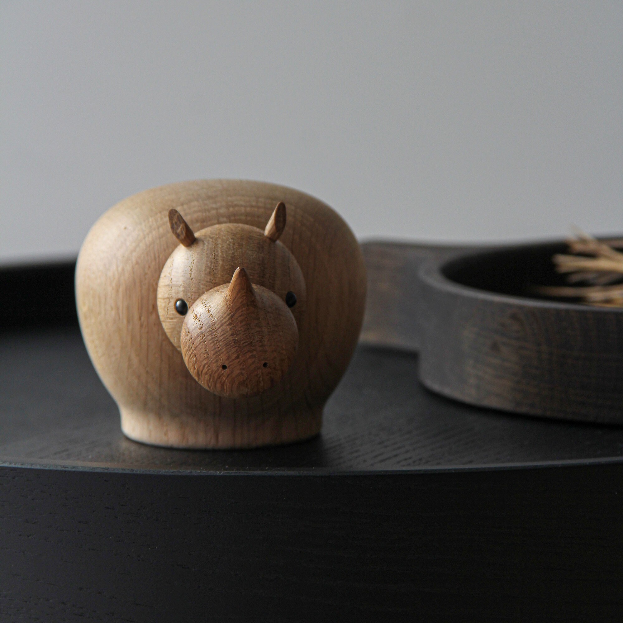 Rina Rhinoceros Wood Figure