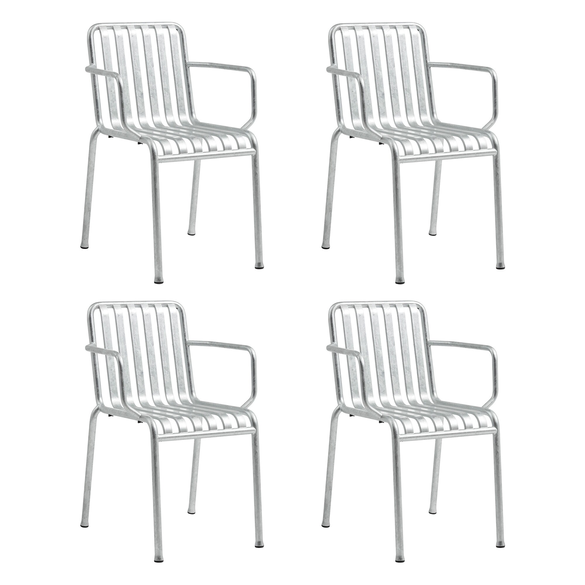 Palissade Garden Armchair Hot Galvanised Set of 4