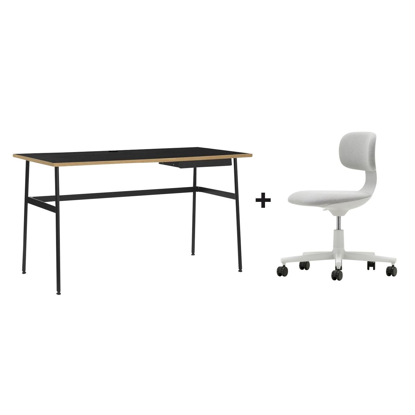 Promo Set Journal Office Table + Rookie Swivel Chair