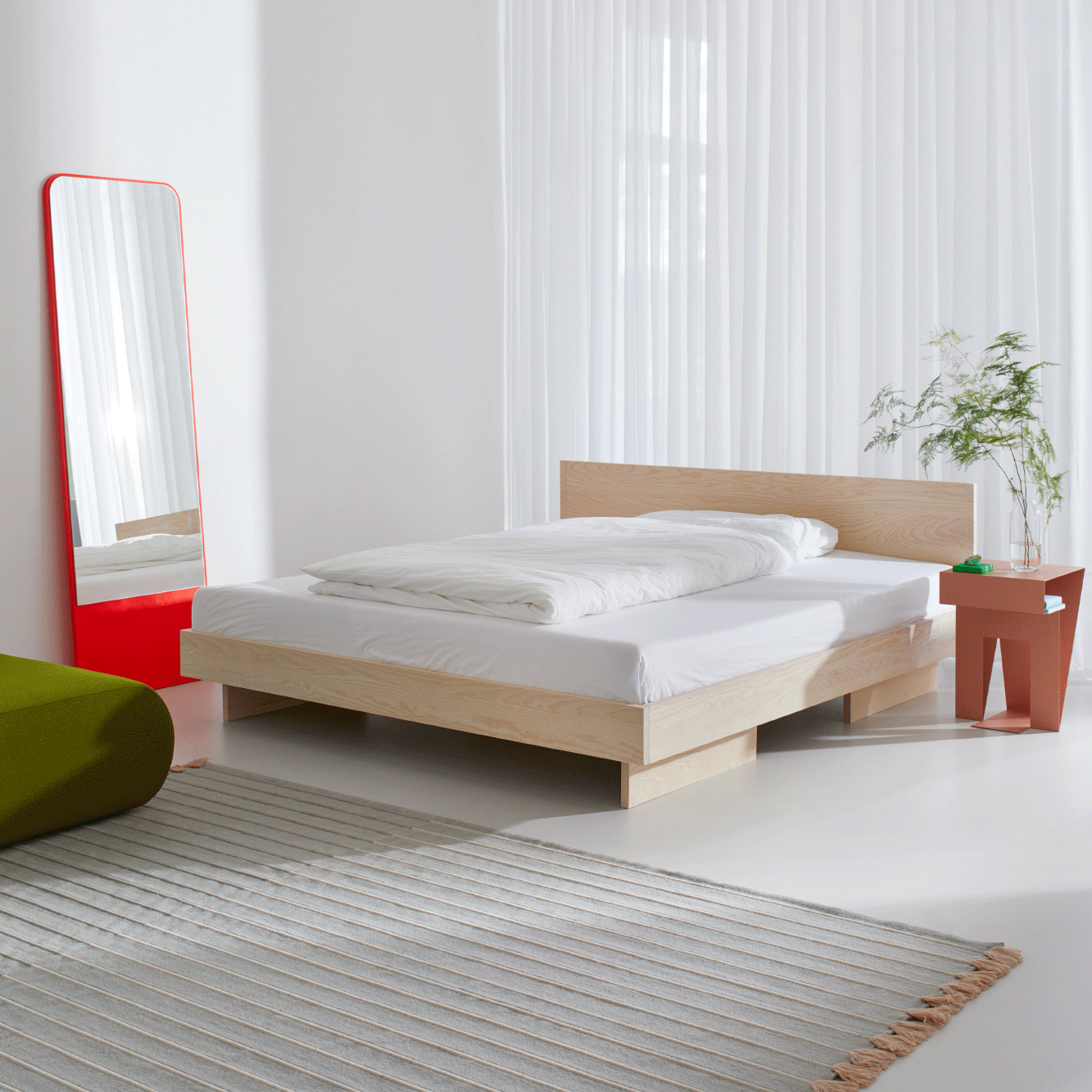 Zians Large Double Bed 180x200cm with Headboard