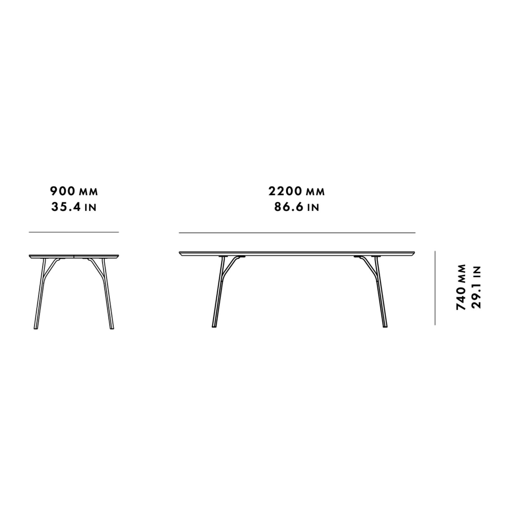 Tree Dining Table 220x90x74cm