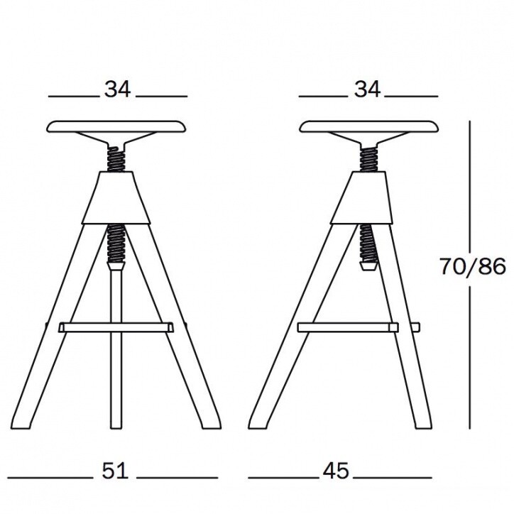 Tom The Wild Bunch Bar Stool 70-86cm
