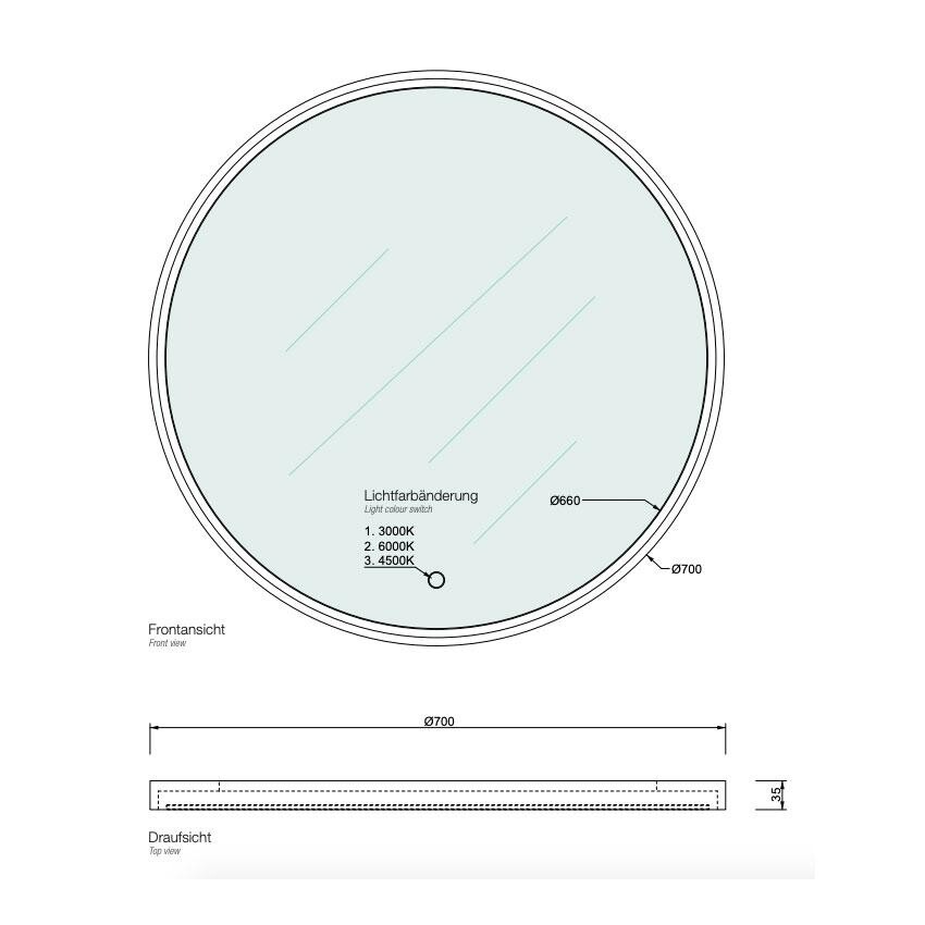 Stone LED Wall Mirror