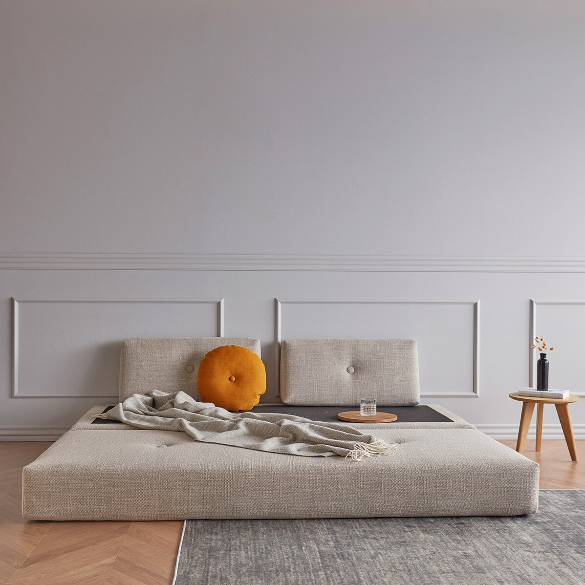 Sigmund Sofa Bed Oak 200x84cm