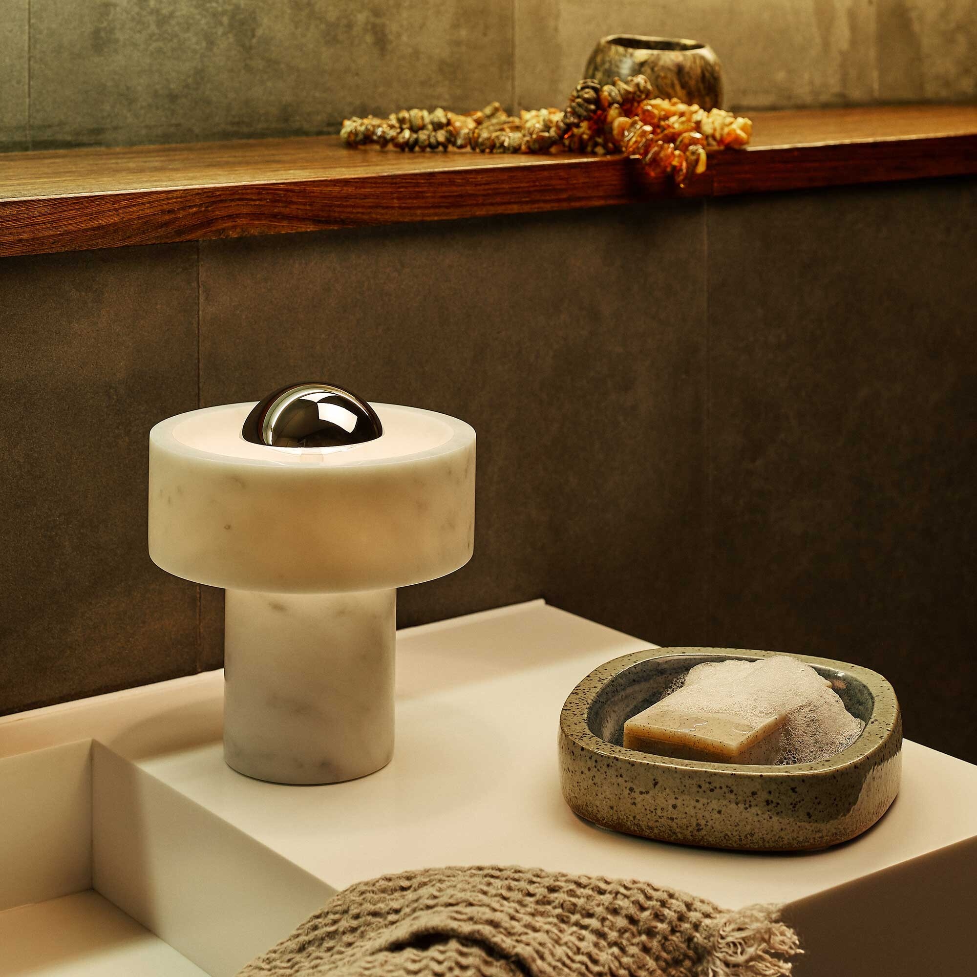 Stone LED Table Lamp with Battery