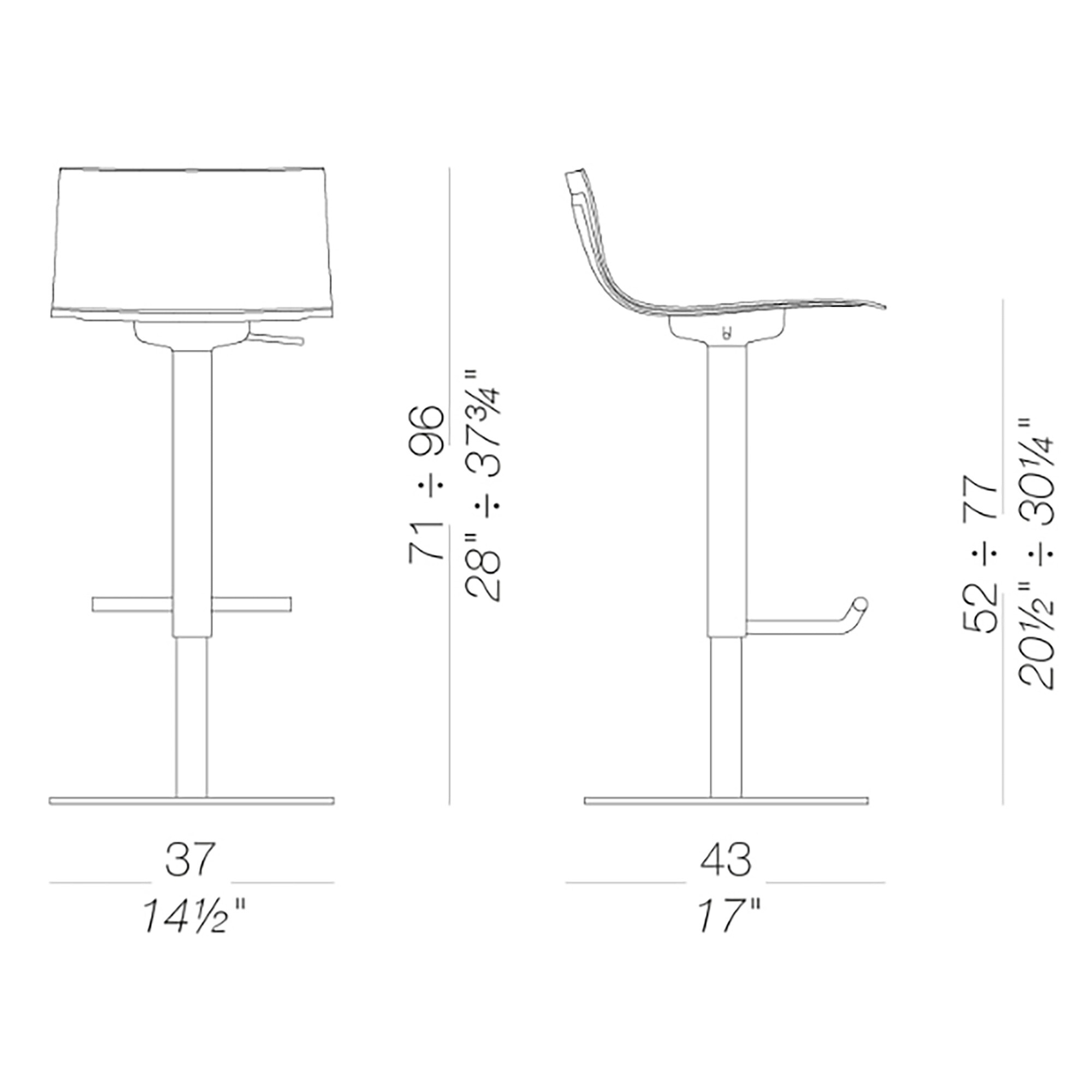 Thin S24 Bar Stool Seat Leather 54-79cm