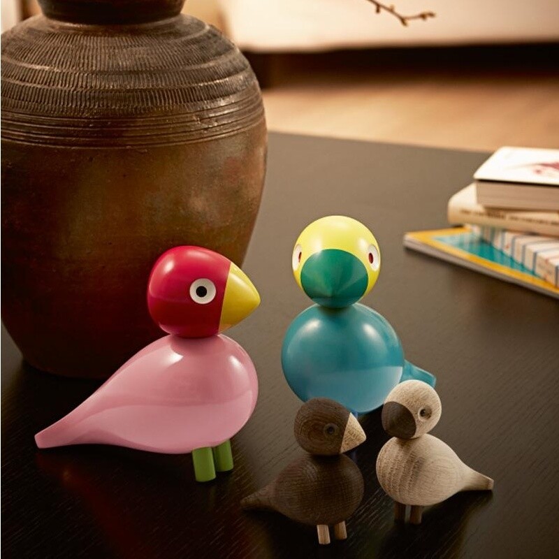 Wooden Figurine Songbird lacquered