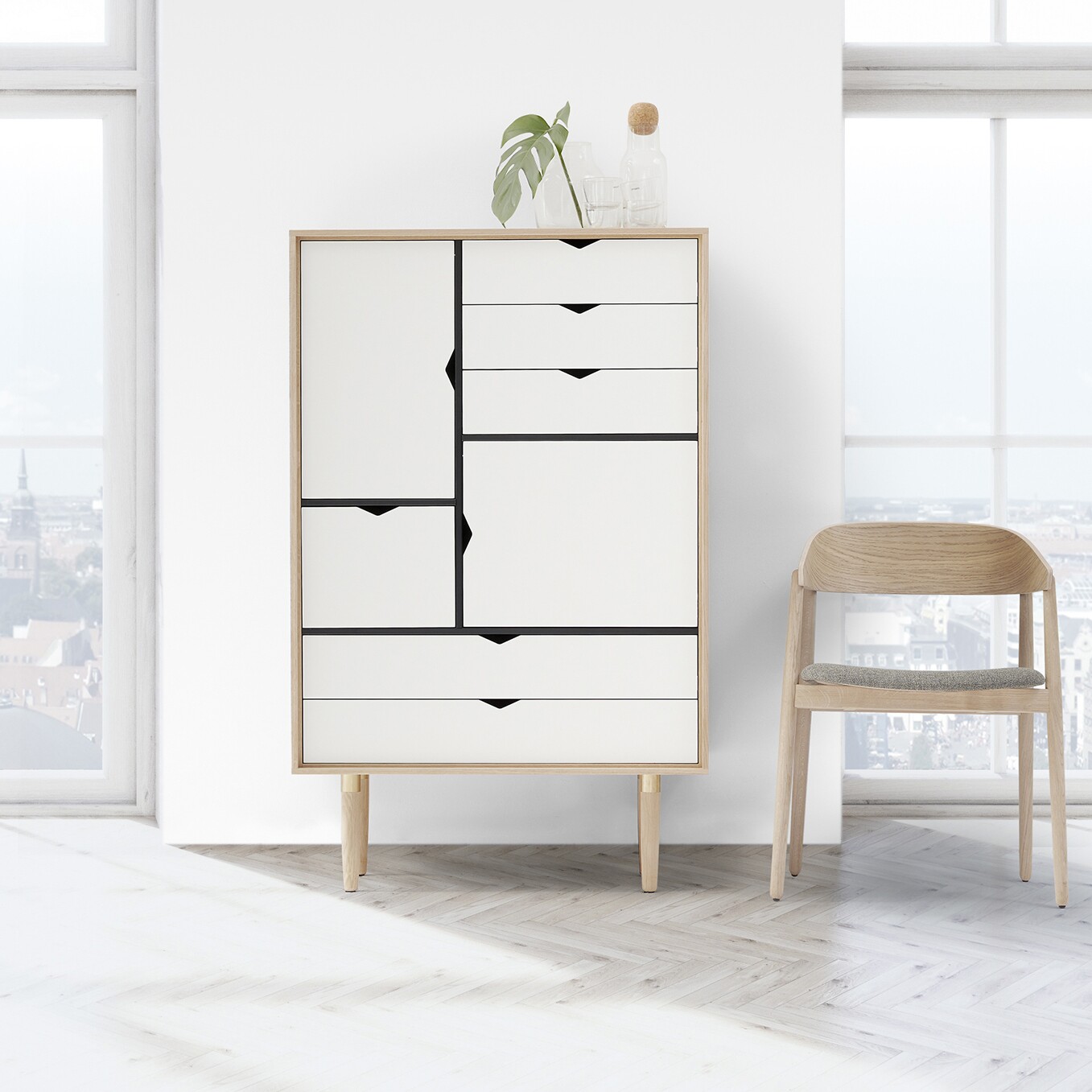 S5 Highboard White Fronts