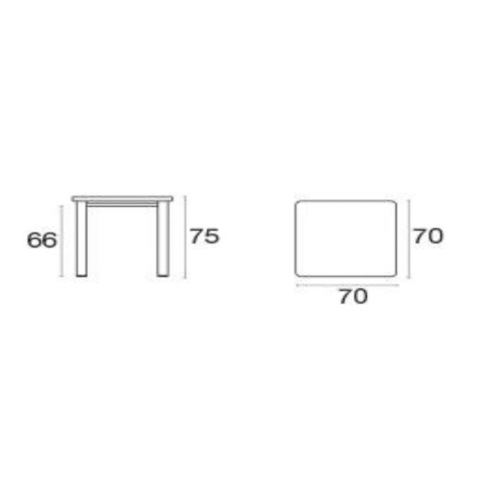 Star Garden Table Square 70x70cm