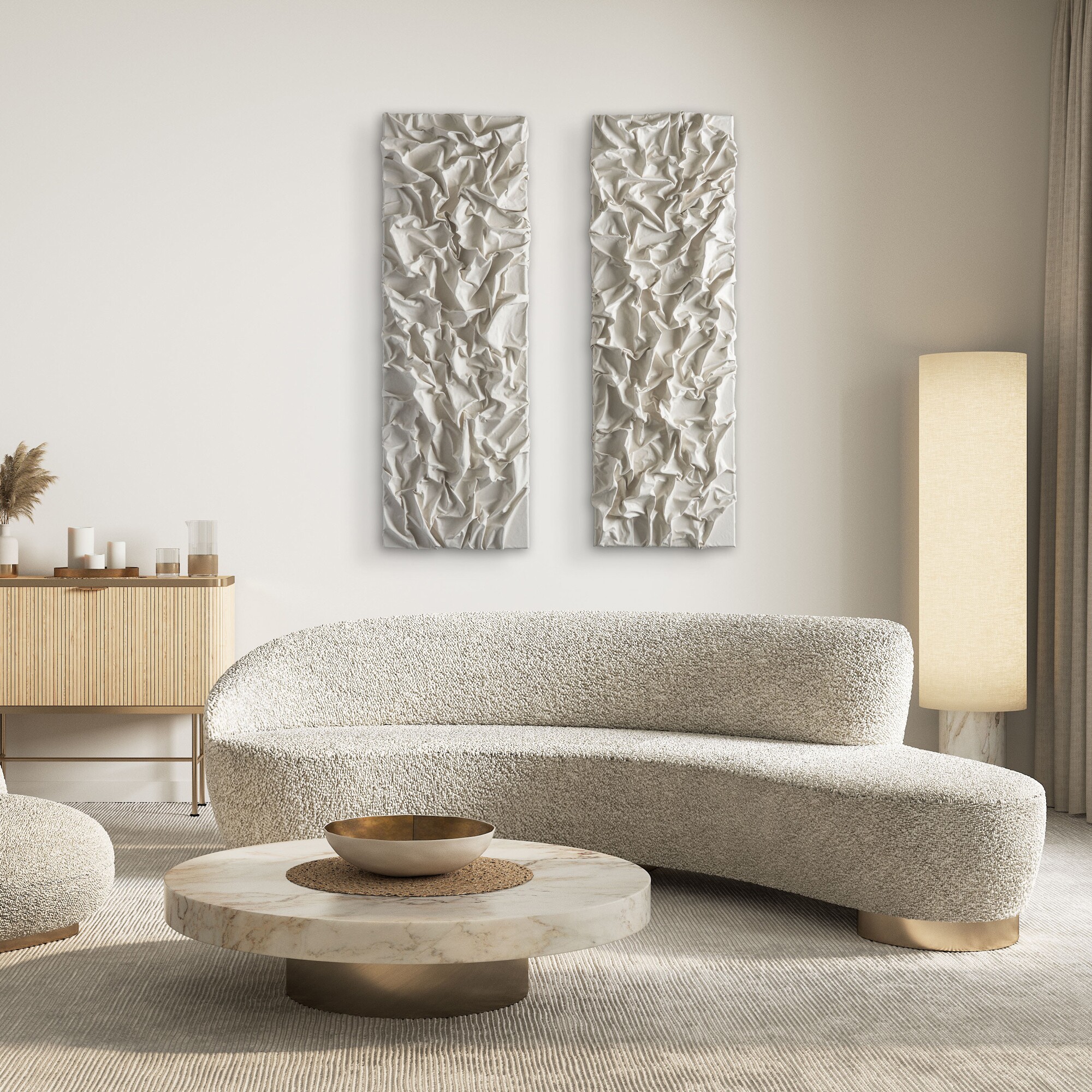 SAHAVA Dune 1 Long 3D Wall Decoration 40x120cm Set of 2