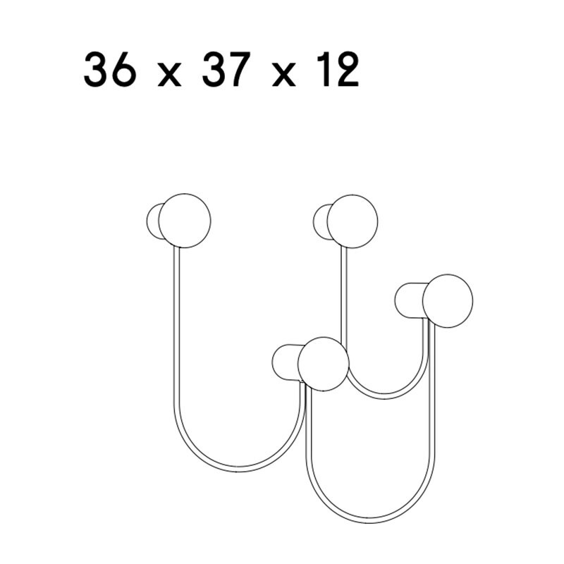 Pina Wall Wardrobe with 4 Hooks