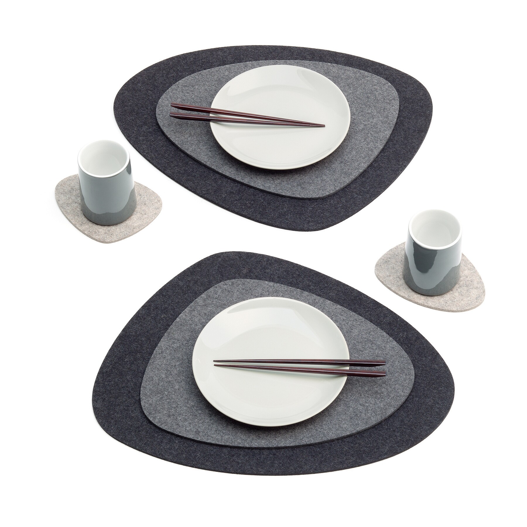 Stone Glass Coaster Set of 4 15x13cm