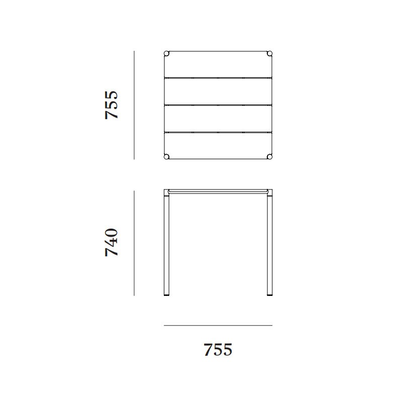 Sine Outdoor Dining Table 75.5x75.5cm
